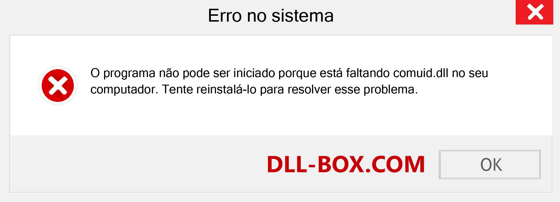 Arquivo comuid.dll ausente ?. Download para Windows 7, 8, 10 - Correção de erro ausente comuid dll no Windows, fotos, imagens